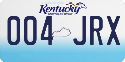 KY license plate 004JRX