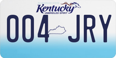 KY license plate 004JRY
