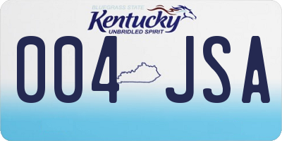 KY license plate 004JSA