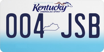 KY license plate 004JSB
