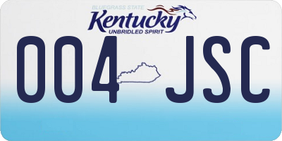 KY license plate 004JSC