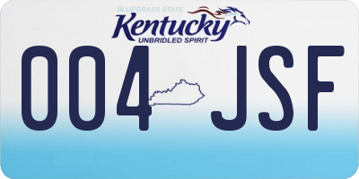 KY license plate 004JSF