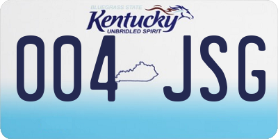 KY license plate 004JSG