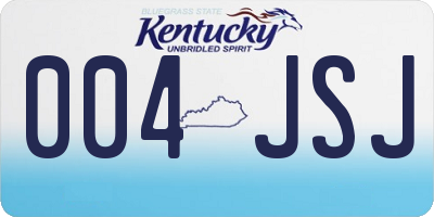 KY license plate 004JSJ