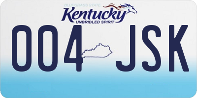 KY license plate 004JSK