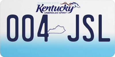 KY license plate 004JSL