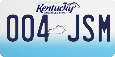 KY license plate 004JSM