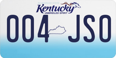 KY license plate 004JSO