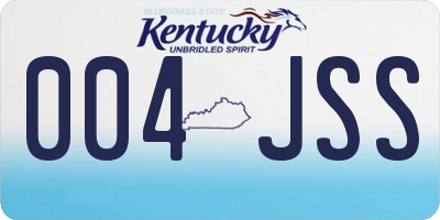 KY license plate 004JSS