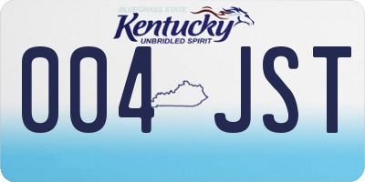 KY license plate 004JST