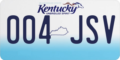 KY license plate 004JSV