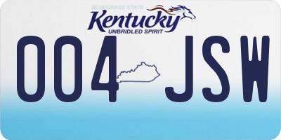 KY license plate 004JSW