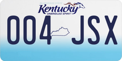 KY license plate 004JSX