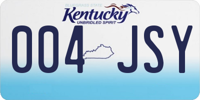 KY license plate 004JSY