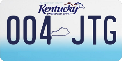 KY license plate 004JTG
