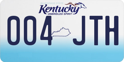 KY license plate 004JTH