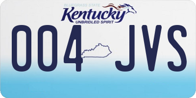 KY license plate 004JVS