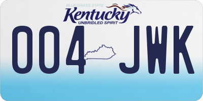 KY license plate 004JWK
