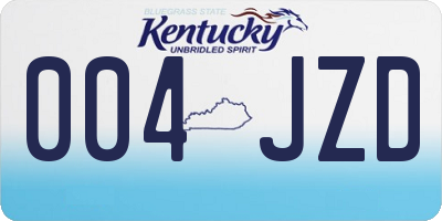KY license plate 004JZD