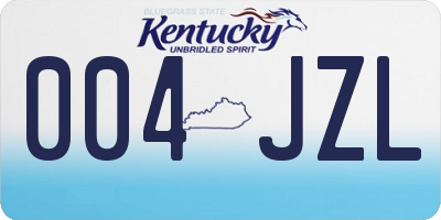 KY license plate 004JZL