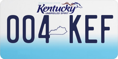 KY license plate 004KEF