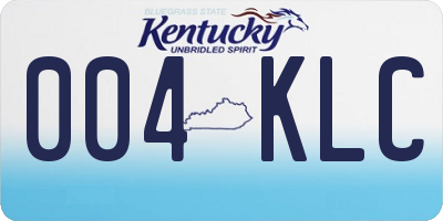 KY license plate 004KLC