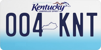 KY license plate 004KNT