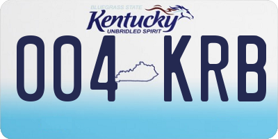 KY license plate 004KRB
