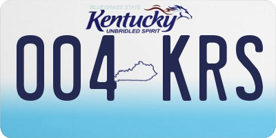 KY license plate 004KRS