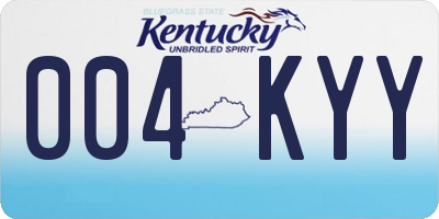 KY license plate 004KYY