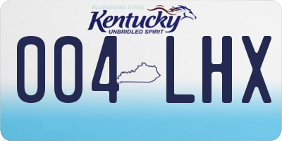 KY license plate 004LHX