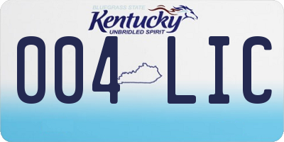 KY license plate 004LIC