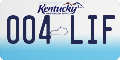 KY license plate 004LIF