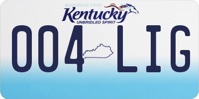 KY license plate 004LIG