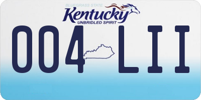 KY license plate 004LII