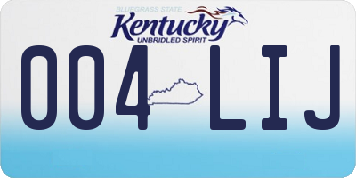 KY license plate 004LIJ