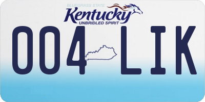KY license plate 004LIK