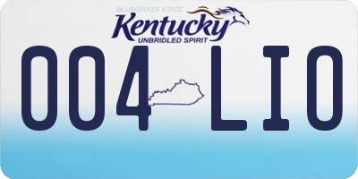 KY license plate 004LIO