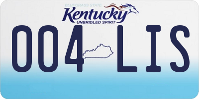 KY license plate 004LIS