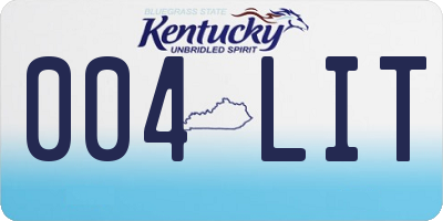 KY license plate 004LIT