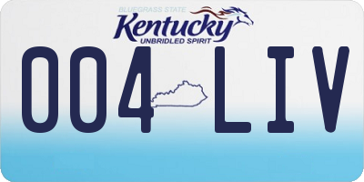 KY license plate 004LIV