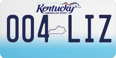 KY license plate 004LIZ
