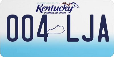 KY license plate 004LJA