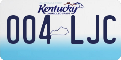 KY license plate 004LJC