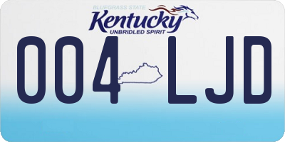 KY license plate 004LJD