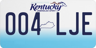 KY license plate 004LJE