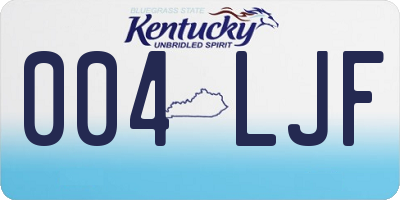 KY license plate 004LJF