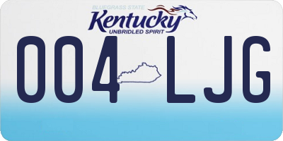 KY license plate 004LJG