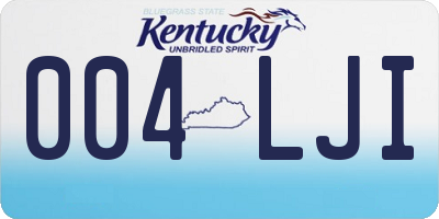 KY license plate 004LJI