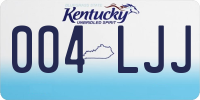KY license plate 004LJJ